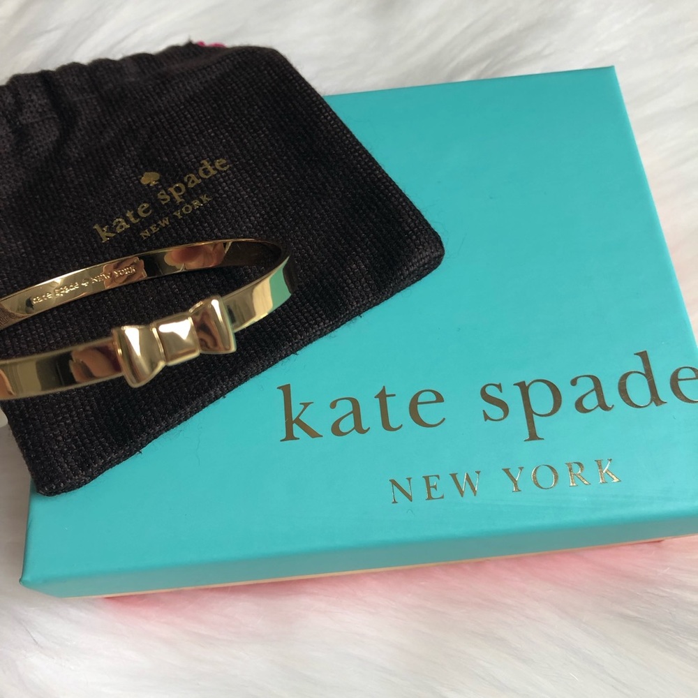 Kate Spade Take a Bow Yellow Gold Bangle NEW
